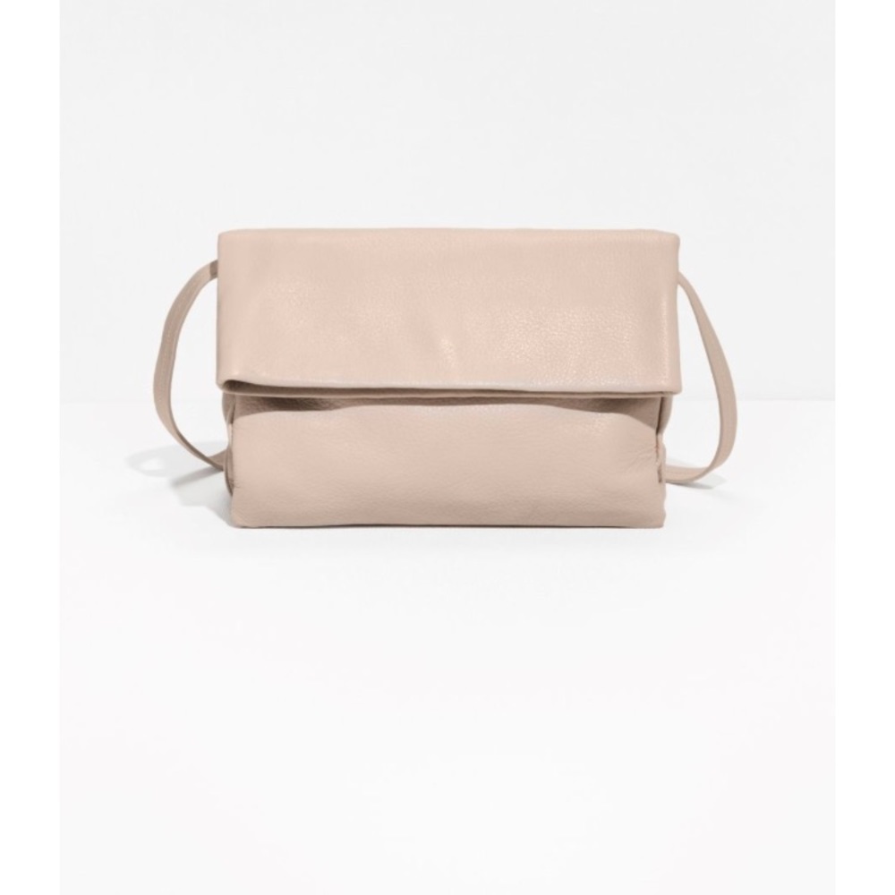 Fold over shoulder bag in cream